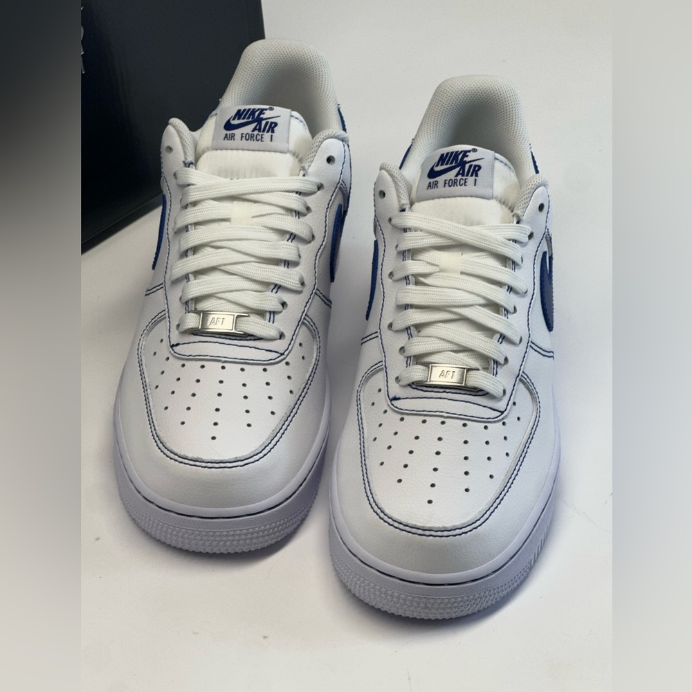 Nike Air Force 1 Low '07 LV8 White Deep Royal Blue - Picture 4 of 7